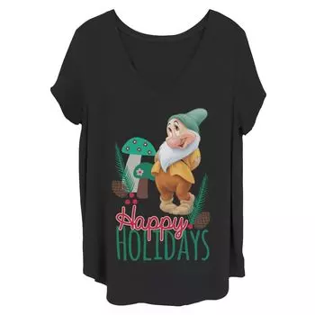 Футболка Juniors' Plus Disney Snow White Bashful Happy Holidays Licensed Character