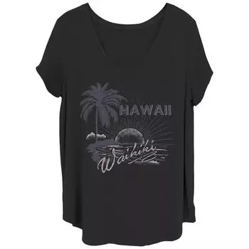 Футболка Juniors' Plus Hawaii Waikiki Beach с графическим рисунком Licensed Character