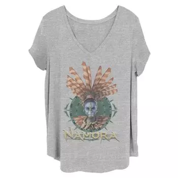Футболка Juniors Plus Marvel Black Panther Wakanda Forever Namora Face Fin Crown Licensed Character