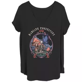 Футболка Juniors' Plus Radiate Positivity с рисунком грибов-скелетов Licensed Character
