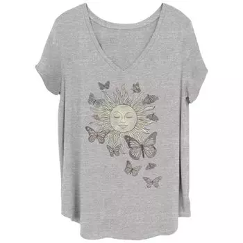 Футболка Juniors' Plus с рисунком «Солнце и бабочки» Licensed Character