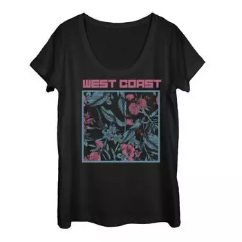 Футболка Juniors' Plus West Coast с цветочным принтом и графическим рисунком Licensed Character