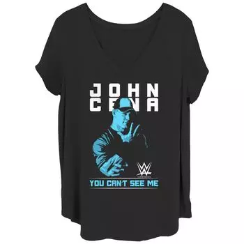 Футболка Juniors' Plus WWE John Cena You Can't See Me с V-образным вырезом и графическим рисунком Licensed Character