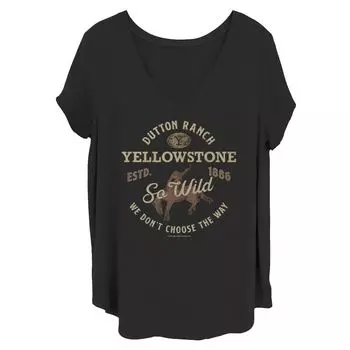 Футболка Juniors' Plus Yellowstone We Don't Choose the Way с V-образным вырезом и рисунком Licensed Character