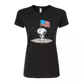 Футболка Juniors с принтом астронавта Снупи и Peanuts Licensed Character, черный