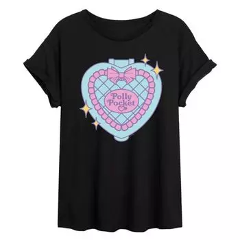 Футболка Juniors с сердечком, большого размера Polly Pocket, черный
