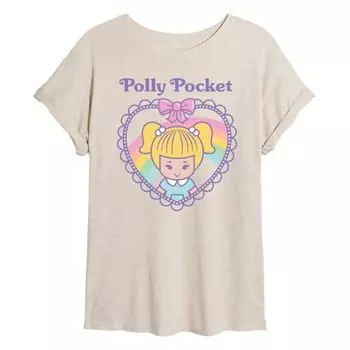 Футболка Juniors с стеганым сердцем большого размера Polly Pocket, бежевый
