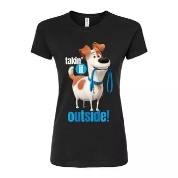 Футболка Juniors' Secret Life of Pets It Outside с графическим рисунком Licensed Character, черный