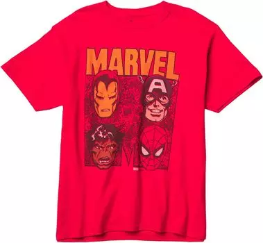 Футболка Junk Food Kids Marvel T-Shirt, красный