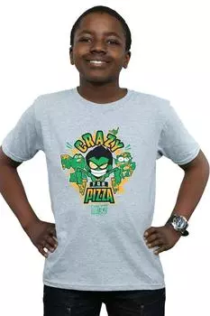 Футболка «Юные Титаны сходят с ума по пицце» DC Comics, серый