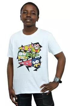 Футболка «Юные титаны, вперед, кусочки пиццы» DC Comics, белый