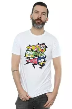 Футболка «Юные титаны, вперед, кусочки пиццы» DC Comics, белый