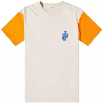 Футболка JW Anderson с нашивкой-якорем и контрастными рукавами