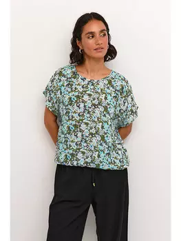 Футболка Kaffe, цвет trkis/grn/schwarz