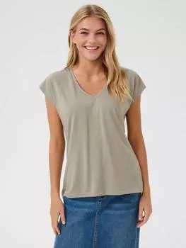 Футболка kalise с v-образным вырезом KAFFE, цвет Elephant Skin