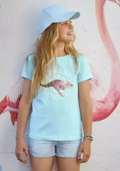 Футболка KangaROOS с аппликацией из пайеток, мятный