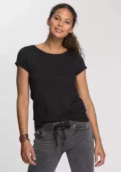 Футболка KangaROOS с закатанными рукавами, черный