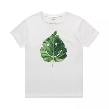 Футболка Kapital 20/-Jersey Crew Tee (Smile Leaf) 'White', белый