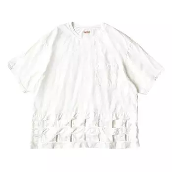Футболка Kapital 20 / -Jersey Windowpane T-Shirt White, белый