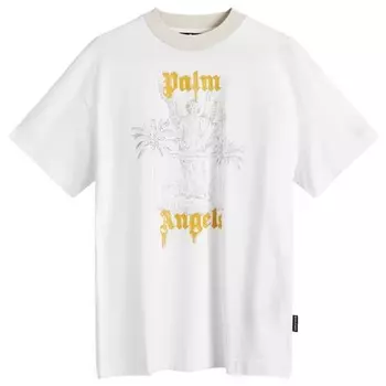 Футболка-Карандаш с изображением ангела Palm Angels, белый