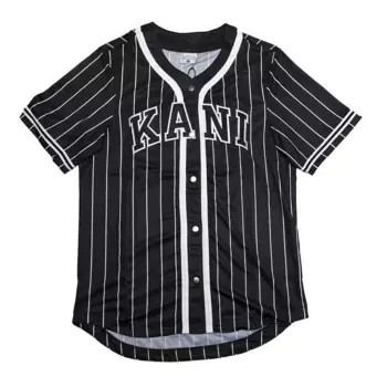 Футболка Karl Kani Varsity Striped Baseball short sleeve v neck, черный