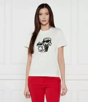 Футболка Karl Lagerfeld Ikon Sketch Duo, экрю