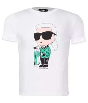 Футболка Karl Lagerfeld Kids Regular Fit с принтом, белый