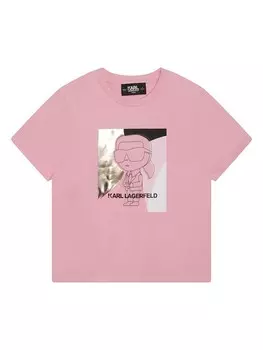 Футболка Karl Lagerfeld Kids, розовый