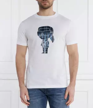 Футболка Karl Lagerfeld Regular Fit, белый / синий