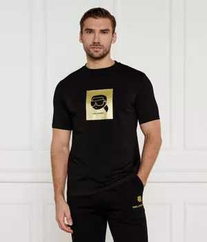 Футболка Karl Lagerfeld Regular Fit, черный / золотой