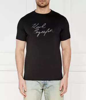 Футболка Karl Lagerfeld Regular Fit с логотипом, черный