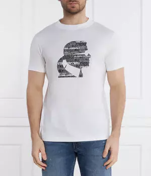 Футболка Karl Lagerfeld Regular Fit с принтом логотипа, белый