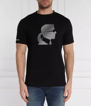 Футболка Karl Lagerfeld Regular Fit с рисунком логотипа, черный