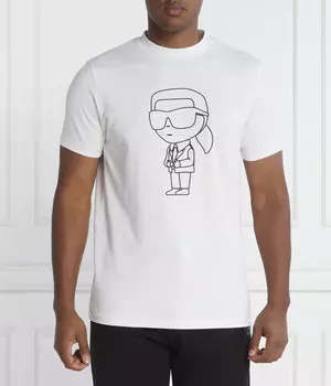 Футболка Karl Lagerfeld с логотипом, белый / черный