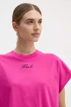 Футболка Карла Лагерфельда Karl Lagerfeld, розовый