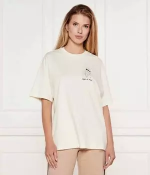 Футболка Карла Лагерфельда x Хорхе Парра Oversize fit Karl Lagerfeld, бежевый
