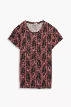 Футболка Karnaby из льняного джерси с принтом ISABEL MARANT, сливовый