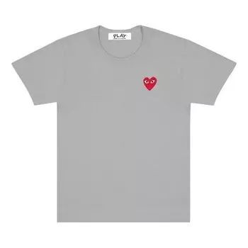 Футболка kawakubo rei red small love short sleeve gray Comme Des Garcons Play, серый