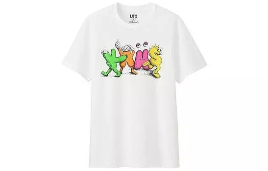 Футболка Kaws Co-Brand Collection унисекс белая Uniqlo, белый