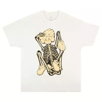 Футболка KAWS Skeleton New Fiction Bone T-Shirt 'White', белый