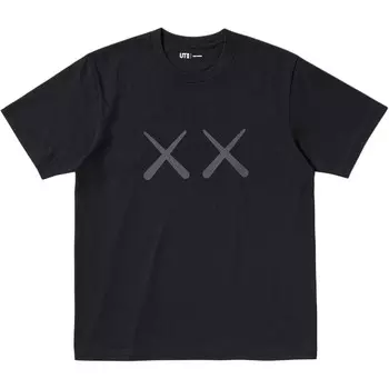 Футболка KAWS X WARHOL Collaboration, унисекс, черная Uniqlo, черный