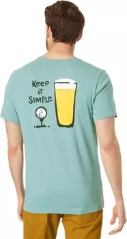 Футболка Keep It Simple Golf & Beer с короткими рукавами Crusher Life is Good, цвет Smoky Blue