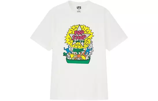 Футболка Keith X унисекс белая Uniqlo, белый
