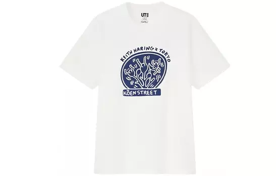 Футболка Keith X унисекс белая Uniqlo, белый