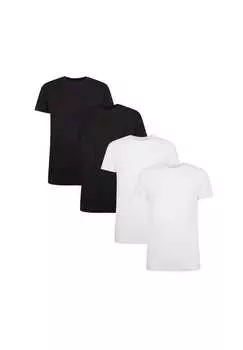 Футболка Кейт 4 шт. в упаковке - майка с круглым вырезом одинарный трикотаж Bamboo Basics, черный