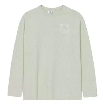 Футболка KENZO FW21 Logo Tiger Head Printing Round Neck Long Sleeves Mint Green T-Shirt, цвет tan