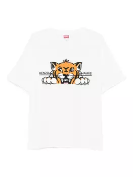 Футболка Kenzo Happy Tiger из хлопка, белый