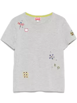 Футболка Kenzo из хлопка с вышивкой, серый