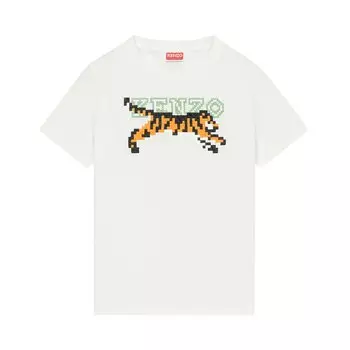 Футболка Kenzo Pixel Tiger Classic T-Shirt Off White, белый