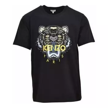 Футболка KENZO Tiger Head Alphabet Printing Short Sleeve Unisex Black, черный